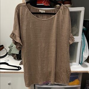 Max Studio Tan Short Sleeve Top